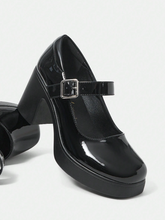 Solid Color High Heel Mary Janes Shoes